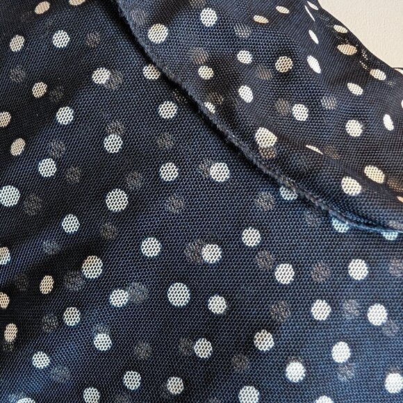 Kate & Lily tiered midi dress navy blue white polka dots Size 14 ruffles - Picture 14 of 14